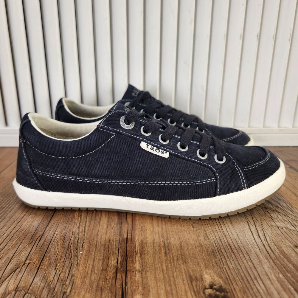 Taos Moc Star 2 Canvas Sneakers Womens Sz 6.5 Black Casual Lace Up Low Top Shoes